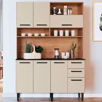 Cozinha Compacta Nicole 7 Portas 2 Gavetas Freijó/Off White - Irm Móveis Cozinha Compacta Nicole 7 Portas 2 Gavetas Freijó/Off White - Irm Móveis