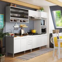 Cozinha Compacta Orquidea 11 Portas e 2 Gavetas Branco e Branco BR - Glamy