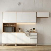 Cozinha Compacta Paneleiro Nina 4 Modulos Amêndo/Branco Cozinha Compacta Paneleiro Nina 4 Modulos Amêndo/Branco