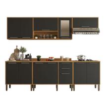 Cozinha Compacta para Cooktop 6 Peças 12 Portas 2 Gavetas Paris Sallêto Móveis