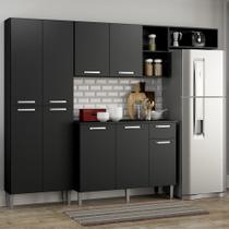 Cozinha Compacta Pequim 9 Portas Mp2933 Multimóveis Preto Cozinha Compacta Pequim 9 Portas Mp2933 Multimóveis Preto