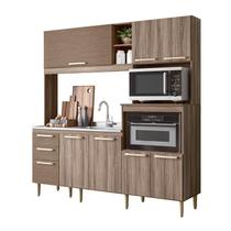 Cozinha Compacta Piatã 7 Portas 3 Gavetas 100% Mdf - Carvalho Nature/Ripado Cozinha Compacta Piatã 7 Portas 3 Gavetas 100% Mdf - Carvalho Nature/Ripado
