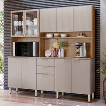 Cozinha Compacta Pitanga 10 Portas 2 Gavetas Amêndola Touch/Nude Prime Tx - Pnr Móveis Cozinha Compacta Pitanga 10 Portas 2 Gavetas Amêndola Touch/Nude Prime Tx - Pnr Móveis