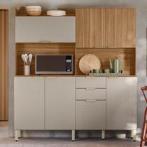 Cozinha Compacta Pitaya 7 Portas 2 Gavetas Amêndola/Nude Prime Tx - Demobile