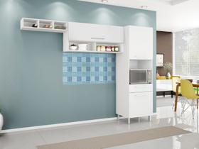 Cozinha Compacta Poliman Móveis Anne - Nicho para Micro-ondas 3 Portas 1 Gavetas