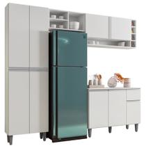 Cozinha Compacta Ravena Balcão 3 Portas + Paneleiro 4 Portas Branco - AJL