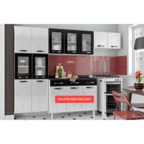 Cozinha Compacta Rubi 3 Peças (2 Armários + 1 Paneleiro) CPT108 Branco/Preto - Telasul