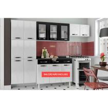 Cozinha Compacta Rubi 3 Peças (2 Armários + 1 Paneleiro) CPT111 Branco/Preto - Telasul