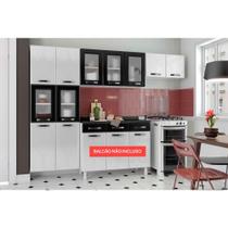 Cozinha Compacta Rubi de Aço 3 Peças (2 Armários + 1 Paneleiro) CPT49 Branco/Preto - Telasul