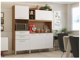 Cozinha Compacta Select 6 Portas 2 Gavetas Amêndola/Branco - Demóbile Cozinha Compacta Select 6 Portas 2 Gavetas Amêndola/Branco - Demóbile