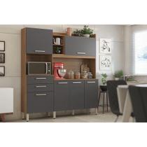Cozinha Compacta Select c/ 6 Portas e 2 Gavetas 178x194 Amendola/Grafito - Demóbile