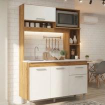 Cozinha Compacta Selene Lamina Marrom/Mel/Branco Cozinha Compacta Selene Lamina Marrom/Mel/Branco