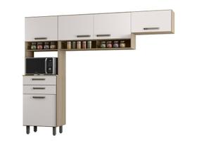 Cozinha Compacta Siena Carvalho Oak/Off White - Poliman