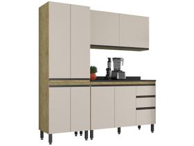 Cozinha Compacta SMP Viena com Balcão 8 Portas - 3 Gavetas