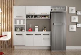 Cozinha Compacta Suspensa 6 Portas 2 Gavetas - Liz - CHF Móveis - Branco