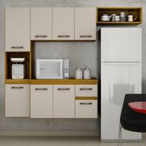 Cozinha Compacta Suspensa 8 Portas 1 Gaveta Brisa Chf Móveis Cinamomo Com Branco Cozinha Compacta Suspensa 8 Portas 1 Gaveta Brisa Chf Móveis Cinamomo Com Branco