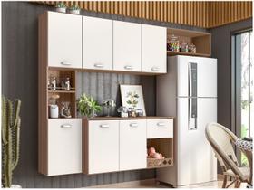 Cozinha Compacta Suspensa Mila 7 Portas e 1 Gaveta Premium Balcão Gabinete Moderno