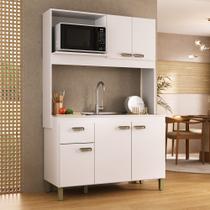 Cozinha Compacta Talita 120cm MDF 15mm 5 Portas e 1 Gaveta Branco Cozinha Compacta Talita 120cm MDF 15mm 5 Portas e 1 Gaveta Branco