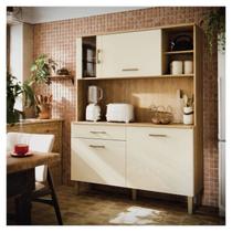 Cozinha Compacta Verona 4 Portas com Balcão 120cm Damasco Branco Cozinha Compacta Verona 4 Portas com Balcão 120cm Damasco Branco