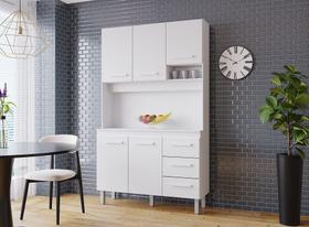 Cozinha Compacta Vitória 120m 5 Portas 3 Gavetas - Branco Móblis Cozinha Compacta Vitória 120m 5 Portas 3 Gavetas - Branco Móblis