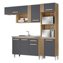 Cozinha Compacta Vitória com Balcão de Pia Atacama Grafite - Aramóveis
