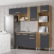 Cozinha Compacta Vitória com Balcão de Pia Atacama Grafite