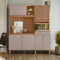 Cozinha Compacta Yara 7 Portas 1 Gaveta Ipê/Fendy/Ripado Ipê - Nicioli Cozinha Compacta Yara 7 Portas 1 Gaveta Ipê/Fendy/Ripado Ipê - Nicioli