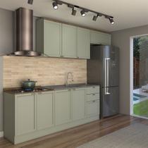 Cozinha Competa Omaha 8 Portas 3 Gavetas 100% Mdf Mint/Fendi - Panorama Móveis