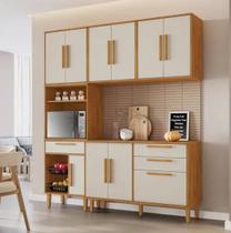 Cozinha Completa 10 Portas 2 Gavetas Com Fruteira Lorena Kaiki Móveis - Nature/Off White