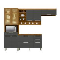 Cozinha Completa 100% MDF 4 Peças Nesher Burguesa Marrom Grafite Cozinha Completa 100% MDF 4 Peças Nesher Burguesa Marrom Grafite