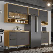 Cozinha Completa 100% Mdf 5 Peças 8 Portas e Vidro Reflecta 280cm Vicenza Espresso Móveis Cozinha Completa 100% Mdf 5 Peças 8 Portas e Vidro Reflecta 280cm Vicenza Espresso Móveis