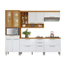 Cozinha Completa 100% MDF 5 Peças Nesher Burguesa Marrom Branco