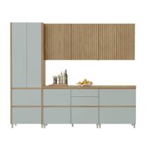 Cozinha Completa 100% MDF 5 Peças Nesher Rainha Marrom Verde