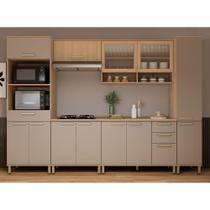 Cozinha Completa 100% Mdf 6 Pçs 310cm Duna Luciane Móveis Freijó-cinammon Cozinha Completa 100% Mdf 6 Pçs 310cm Duna Luciane Móveis Freijó-cinammon