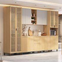 Cozinha Completa 100% Mdf 6 Pçs Aura Luciane Móveis Carvalho/carvalho/cinza Cristal