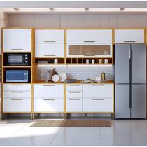 Cozinha Completa 100% Mdf 6 Peças 10 Portas 6 Gavetas e Vidro 354cm Vicenza Espresso Móveis