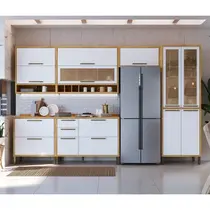 Cozinha Completa 100% Mdf 6 Peças 12 Portas 4 Gavetas e Vidro 354cm Vicenza Espresso Móveis Cozinha Completa 100% Mdf 6 Peças 12 Portas 4 Gavetas e Vidro 354cm Vicenza Espresso Móveis