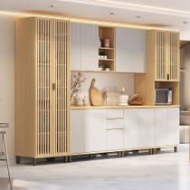 Cozinha Completa 100 MDF 6 Peças com Espaço para Microondas e Tampo 340cm Aura Luciane Móveis