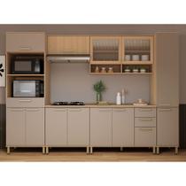 Cozinha Completa 100 MDF 6 Peças Com Tampo e Espaço Forno e Micro-ondas 310cm Duna Luciane Móveis Cozinha Completa 100 MDF 6 Peças Com Tampo e Espaço Forno e Micro-ondas 310cm Duna Luciane Móveis