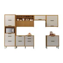Cozinha Completa 100% MDF 6 Peças Nesher Imperatriz Marrom Off White Cozinha Completa 100% MDF 6 Peças Nesher Imperatriz Marrom Off White