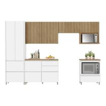 Cozinha Completa 100% MDF 6 Peças Nesher Rainha Branco Marrom Cozinha Completa 100% MDF 6 Peças Nesher Rainha Branco Marrom