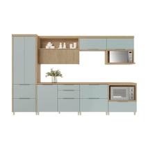 Cozinha Completa 100% MDF 7 Peças Nesher Marquesa Marrom Verde