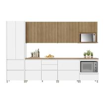 Cozinha Completa 100% MDF 7 Peças Nesher Rainha Branco Marrom Cozinha Completa 100% MDF 7 Peças Nesher Rainha Branco Marrom
