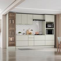 Cozinha Completa 100% MDF com Cristaleira e Torre Quente 2 Fornos Fineze