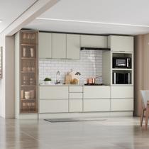 Cozinha Completa 100% MDF com Cristaleira e Torre Quente 2 Fornos Fineze