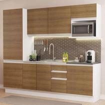 Cozinha Completa 100% MDF Madesa Acordes 240001 com Armário e Balcão - Branco/Rustic