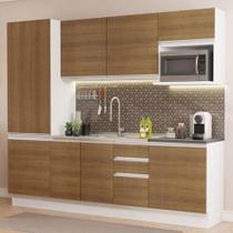 Cozinha Completa 100% MDF Madesa Acordes 240001 com Armário e Balcão - Branco/Rustic