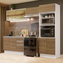 Cozinha Completa 100% MDF Madesa Acordes 270008 com Armário e Balcão - Branco/Rustic