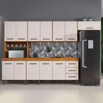 Cozinha Completa 12 Portas 3 Gavetas Atenas Naturalle Com Off White Cozinha Completa 12 Portas 3 Gavetas Atenas Naturalle Com Off White