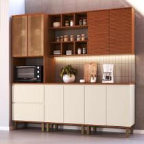 Cozinha Completa 229,8cm 100% MDF com Torre Quente e Nichos